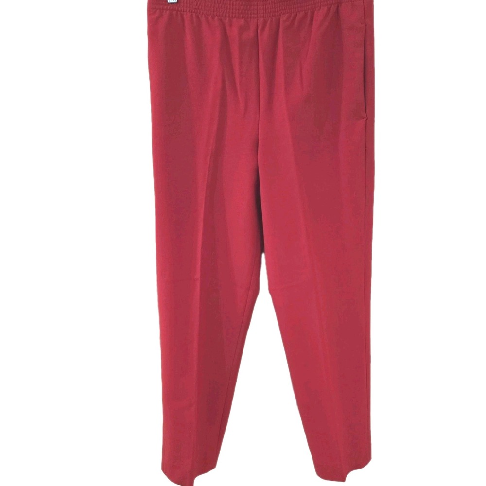 80s‎ VTG Allison Daley Pants Womens 10 Short Red Pull On Elastic Waist Pockets